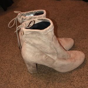 Taupe suede boots